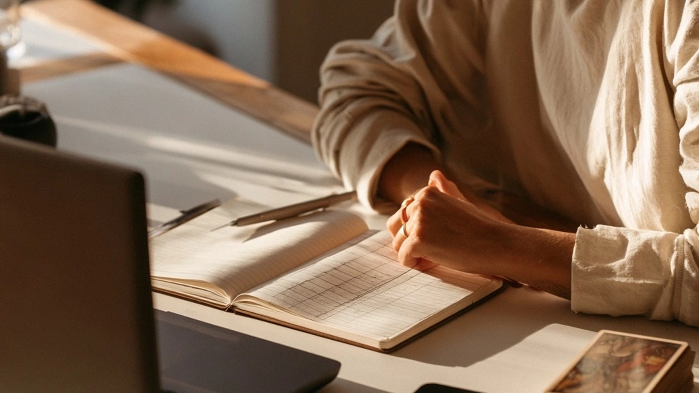 Carnet, ordinateur et cartes utilisés pour comparer les formats de consultation